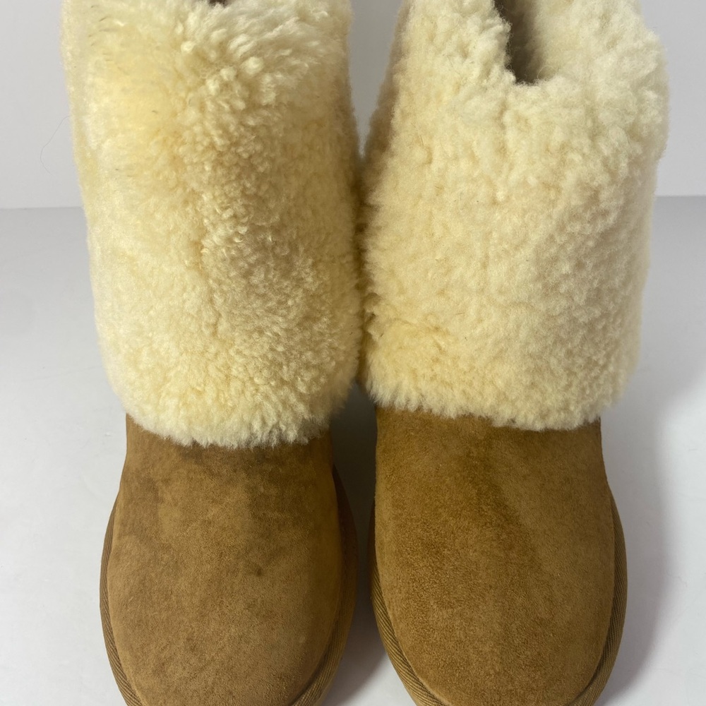 UGG Patten Sheepskin Shearling Boots Chestnut Women’s Size 6 Fleece Lined